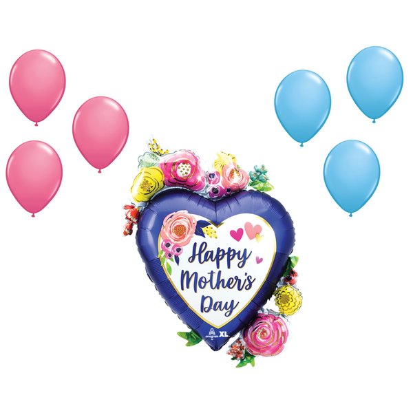 Loonballoon Mother's Day Theme Balloon Set, 34in. Mothers Day Satin Watercolor Floral Balloon 97718
